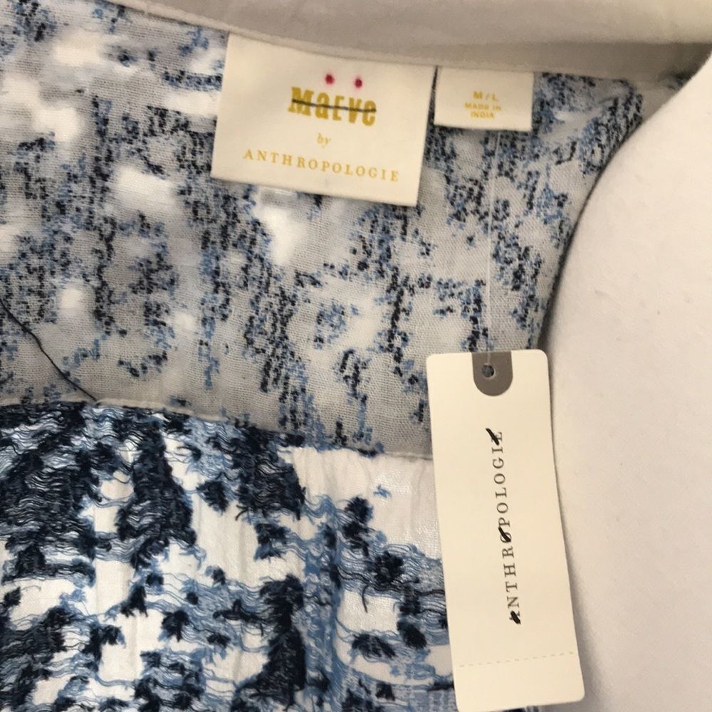 Anthropologie Maeve Blue Arwen Ikat Duster - Picture 13 of 14
